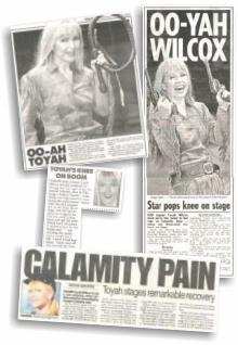 Toyah's knee - in the papers!